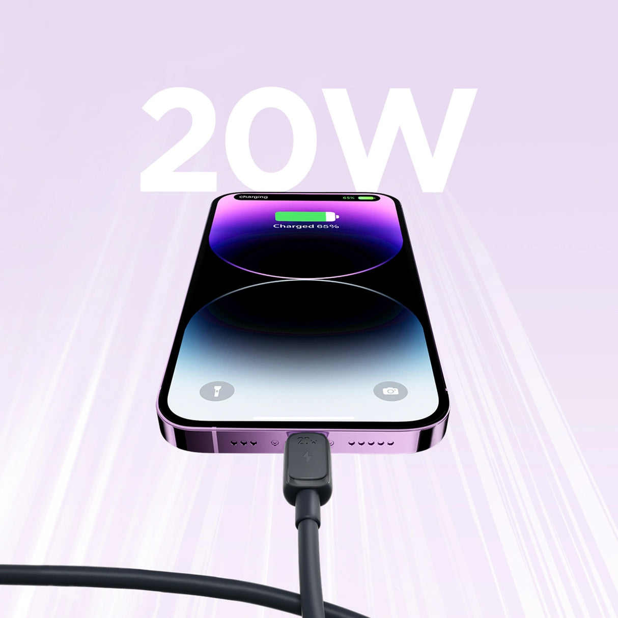Joyroom Multi-Color Series A14 USB-C/ Lightning Cable 20W 1,2 m - sort