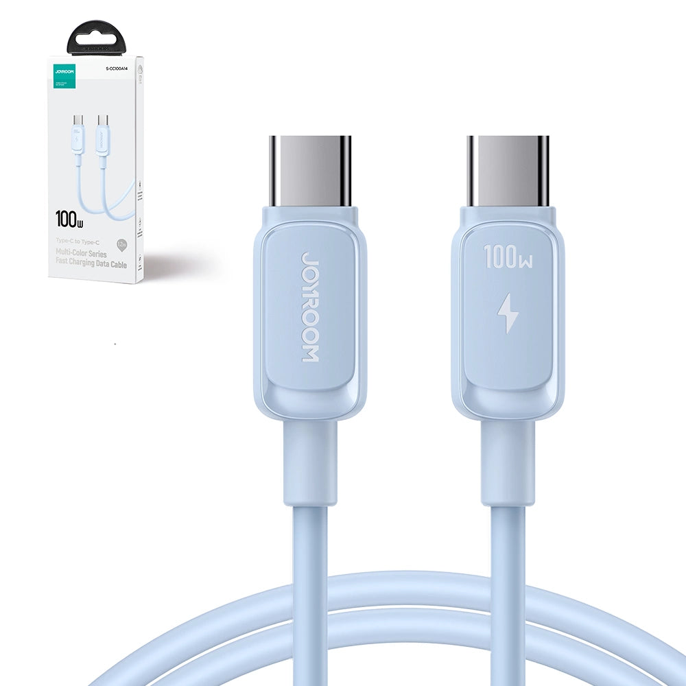 Joyroom Multi-Color Series A14 USB-C / USB-C Kabel 100W 1,2 m - Blå
