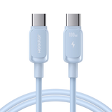 Joyroom Multi-Color Series A14 USB-C / USB-C Kabel 100W 1,2 m - Blå