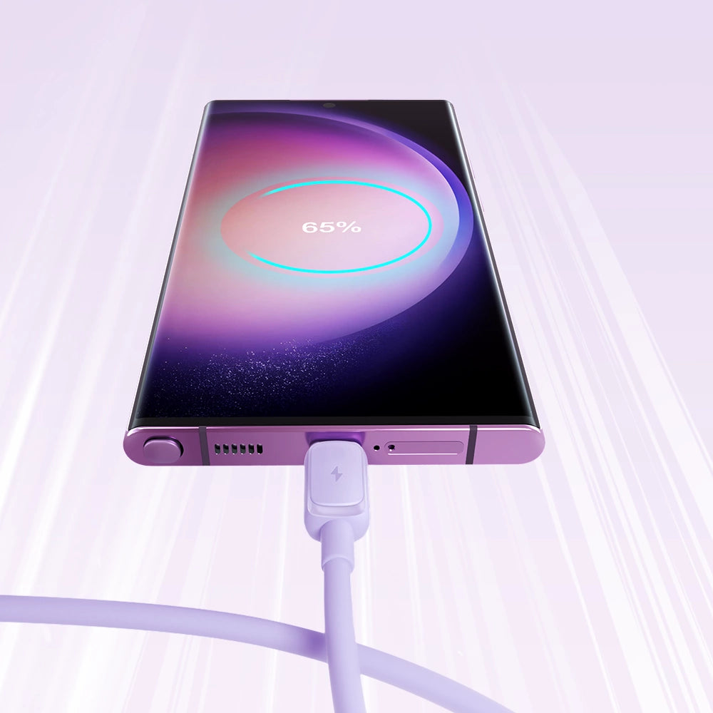 Joyroom Multi-Color Series A14 USB-A / USB-C 3A Kabel 1,2 m - Purple