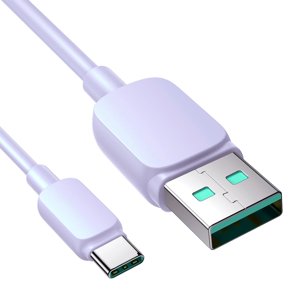 Joyroom Multi-Color Series A14 USB-A / USB-C 3A Kabel 1,2 m - Purple