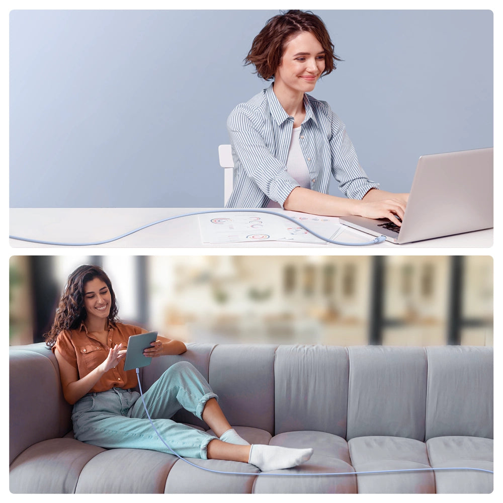 Joyroom Multi-Color Series A14 USB-A / USB-C 3A Kabel 1,2 m - Blå