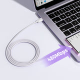 Joyroom Multi-Color Series A14 USB-A / USB-C 3A Kabel 1,2 m - Hvid