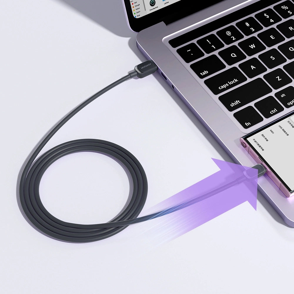 Joyroom Multi-Color Series A14 USB-A / USB-C 3A Kabel 1,2 m - sort