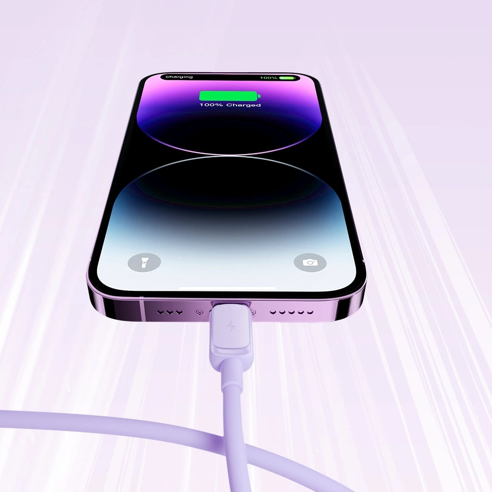 Joyroom Multi-Color Series A14 Lightning / USB-A 2.4A 1,2 m kabel - lilla