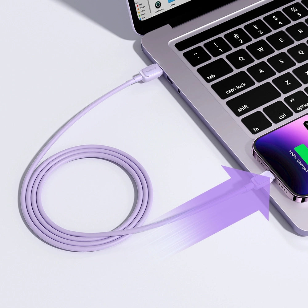 Joyroom Multi-Color Series A14 Lightning / USB-A 2.4A 1,2 m kabel - lilla