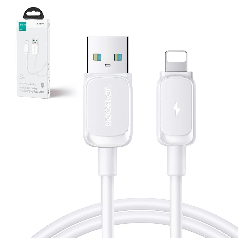 Joyroom Multi-Color Series A14 Lightning / USB-A 2.4A 1,2 m kabel - hvid