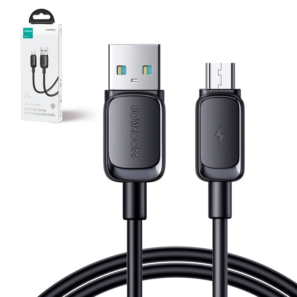 Joyroom Multi-Color Series A14 USB-A / micro USB 2.4A kabel 2 m - sort