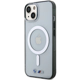 BMW Silver Ring MagSafe-hylster til iPhone 14 Plus - gennemsigtigt