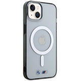 BMW Silver Ring MagSafe-hylster til iPhone 14 Plus - gennemsigtigt