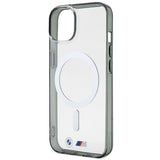 BMW Silver Ring MagSafe-hylster til iPhone 14 Plus - gennemsigtigt