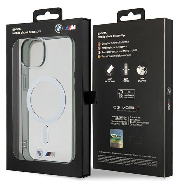 BMW BMHMP14SHCRS iPhone 14 6.1" case gennemsigtige hardcase Silver Ring MagSafe