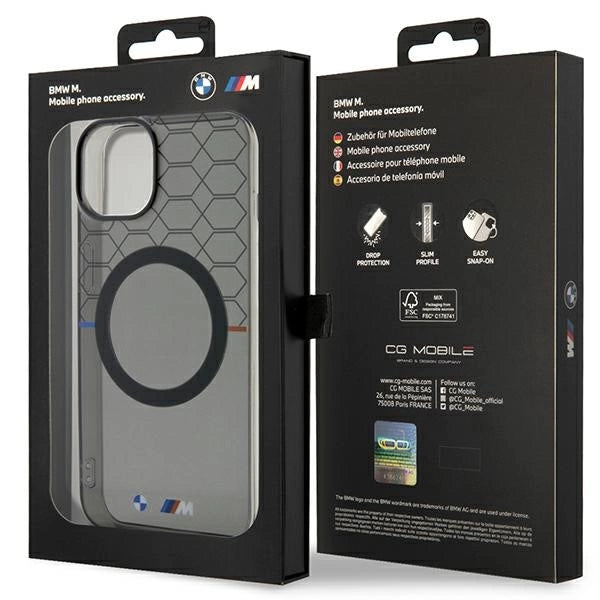 Case BMW BMHMP14SHGPK iPhone 14 6,1" grå/grå mønster MagSafe
