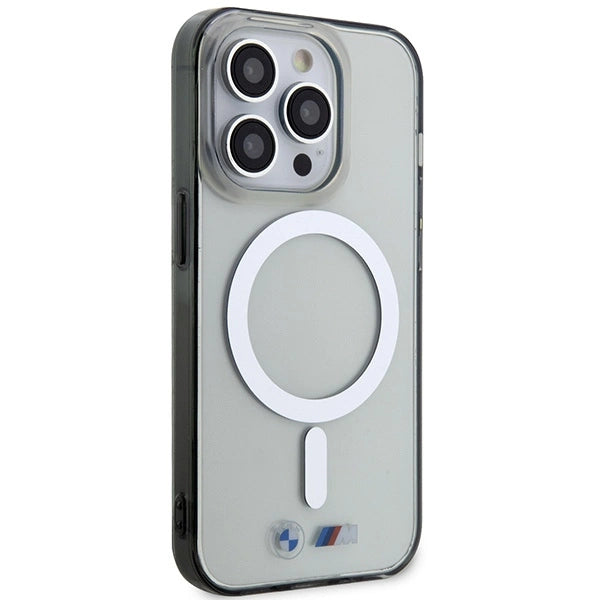 Case BMW BMHMP14XHCRS iPhone 14 Pro Max 6.7" gennemsigtig hardcase Silver Ring MagSafe