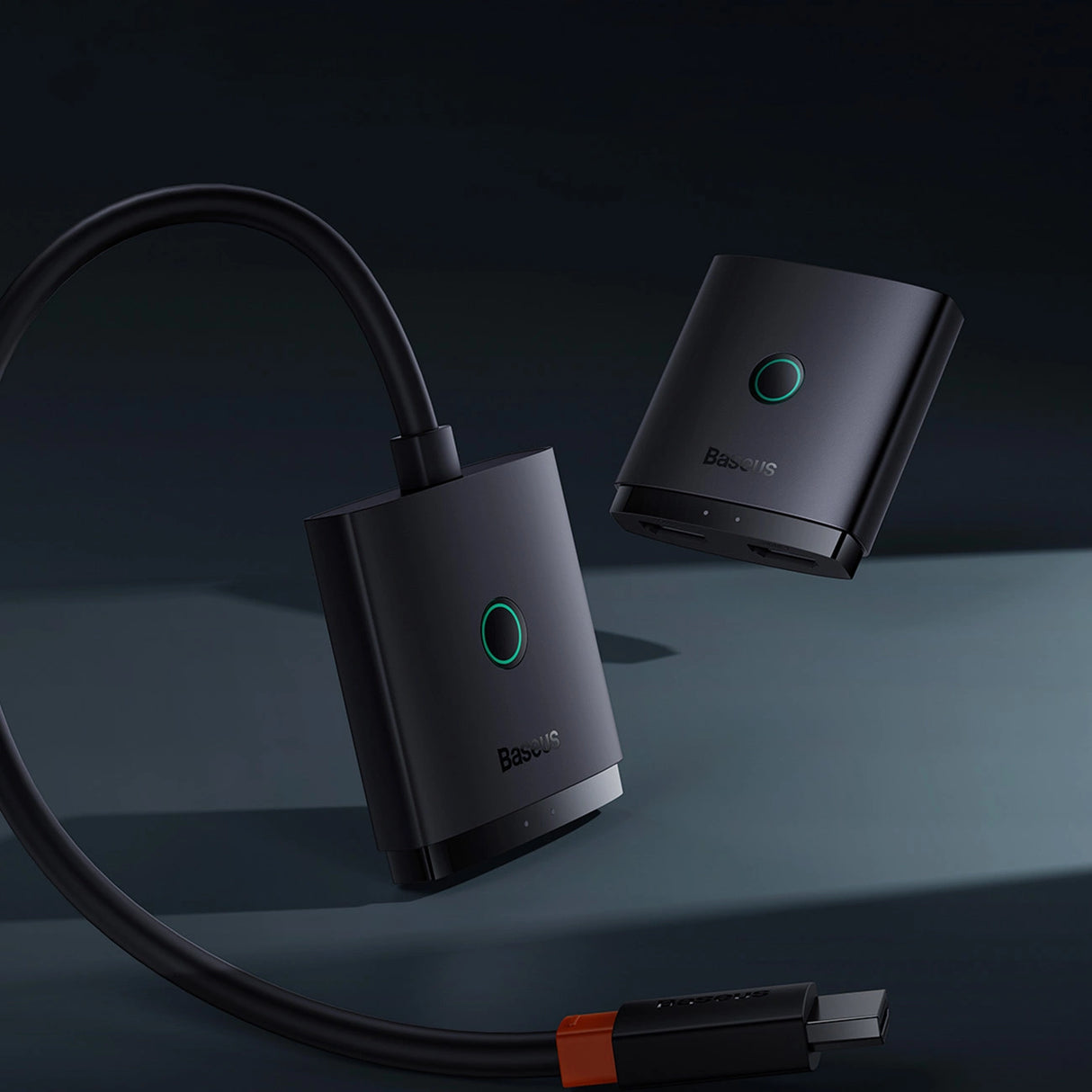 Baseus AirJoy 2in1 4K 60Hz bidirectionel HDMI-adapter med indbygget 1m kabel - sort