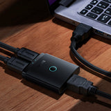 Baseus AirJoy 2in1 4K 60Hz bidirectionel HDMI-adapter med indbygget 1m kabel - sort