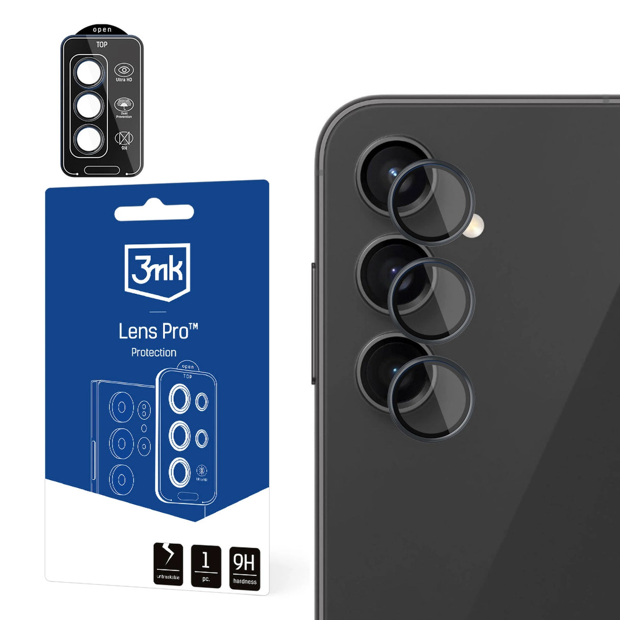 3mk Lens Protection Pro Camera Cover til Samsung Galaxy A14 / A34 5G - sort