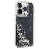 Guess GUHCP14LLCSGSGK iPhone 14 Pro 6.1" sort/sort hardcase Flydende Glitter Marmor