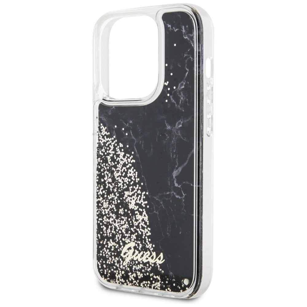 Guess GUHCP14LLCSGSGK iPhone 14 Pro 6.1" sort/sort hardcase Flydende Glitter Marmor