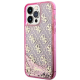 Guess GUHCP14XLC4PSGP iPhone 14 Pro Max 6.7" pink/pink hardcase Liquid Glitter 4G Transculent