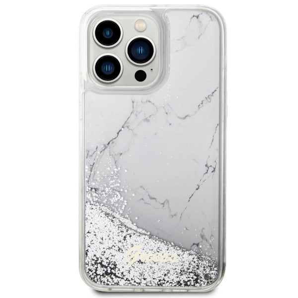 Guess GUHCP14XLCSGSGH iPhone 14 Pro Max 6,7" hvid/hvid hardcase Flydende Glitter Marmor