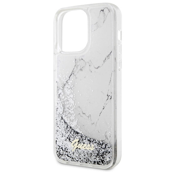 Guess GUHCP14XLCSGSGH iPhone 14 Pro Max 6,7" hvid/hvid hardcase Flydende Glitter Marmor