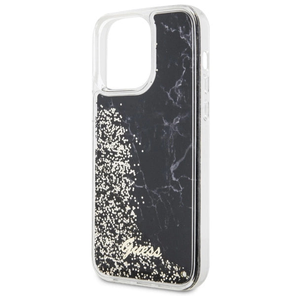 Guess GUHCP14XLCSGSGK iPhone 14 Pro Max 6.7" sort/sort hardcase Flydende Glitter Marmor