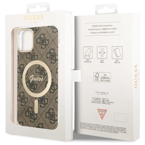 Guess GUHMN61H4STW iPhone 11 6.1" brun/brun hardcase 4G MagSafe