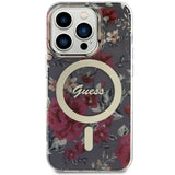 Guess GUHMP14LHCFWSA iPhone 14 Pro 6,1" grøn/khaki hårdkasse Flower MagSafe