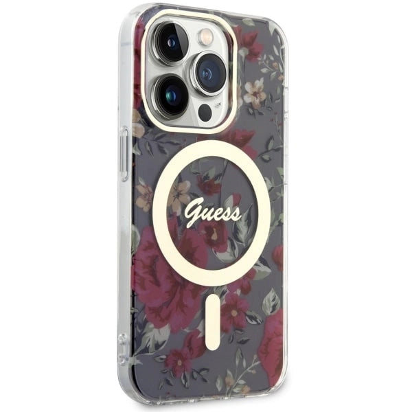 Guess GUHMP14LHCFWSA iPhone 14 Pro 6,1" grøn/khaki hårdkasse Flower MagSafe