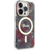 Guess GUHMP14LHCFWSA iPhone 14 Pro 6,1" grøn/khaki hårdkasse Flower MagSafe