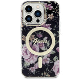Guess GUHMP14LHCFWSK iPhone 14 Pro 6.1" sort/sort hardcase Flower MagSafe