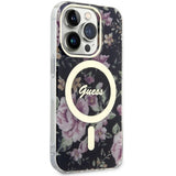 Guess GUHMP14LHCFWSK iPhone 14 Pro 6.1" sort/sort hardcase Flower MagSafe