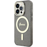 Guess GUHMP14LHCMCGK iPhone 14 Pro 6.1" sort/sort hardcase Glitter Gold MagSafe