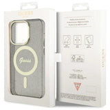 Guess GUHMP14LHCMCGK iPhone 14 Pro 6.1" sort/sort hardcase Glitter Gold MagSafe
