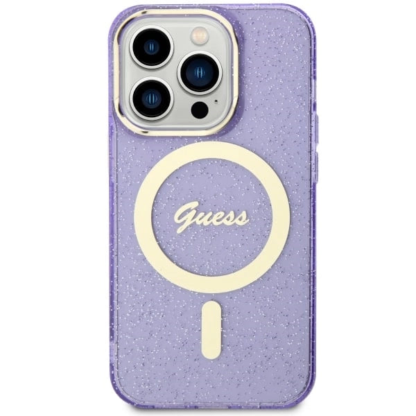 Guess GUHMP14LHCMCGU iPhone 14 Pro 6.1" lilla/lila hardcase Glitter Gold MagSafe