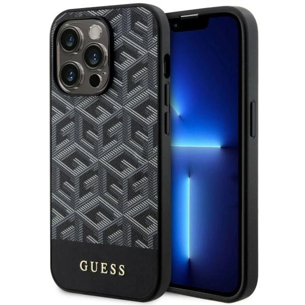 Guess GUHMP14LHGCFSEK iPhone 14 Pro 6.1" sort/sort hardcase GCube Stripes MagSafe