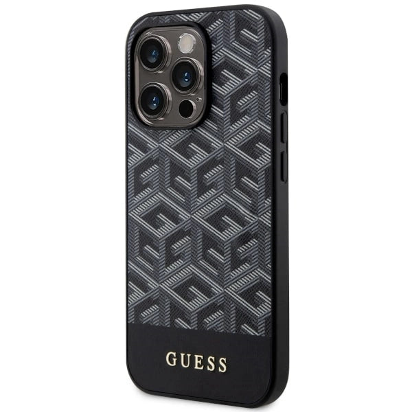Guess GUHMP14LHGCFSEK iPhone 14 Pro 6.1" sort/sort hardcase GCube Stripes MagSafe