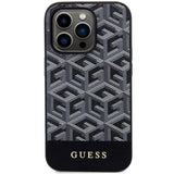 Guess GUHMP14LHGCFSEK iPhone 14 Pro 6.1" sort/sort hardcase GCube Stripes MagSafe