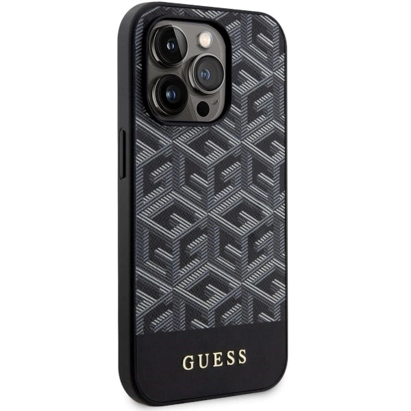 Guess GUHMP14LHGCFSEK iPhone 14 Pro 6.1" sort/sort hardcase GCube Stripes MagSafe