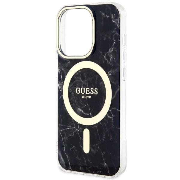 Guess GUHMP14LPCUMAK iPhone 14 Pro 6,1" sort/sort hardcase Marble MagSafe