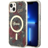 Guess GUHMP14MHCFWSA iPhone 14 Plus 6,7" grøn/khaki hårdkasse Flower MagSafe