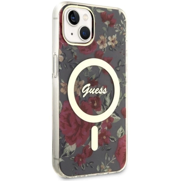 Guess GUHMP14MHCFWSA iPhone 14 Plus 6,7" grøn/khaki hårdkasse Flower MagSafe