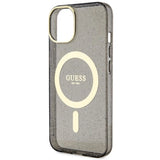 Guess GUHMP14MHCMCGK iPhone 14 Plus 6.7" sort/sort hardcase Glitter Gold MagSafe