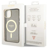 Guess GUHMP14MHCMCGK iPhone 14 Plus 6.7" sort/sort hardcase Glitter Gold MagSafe