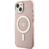 Guess GUHMP14MHCMCGP iPhone 14 Plus 6,7" pink/pink hardcase Glitter Gold MagSafe