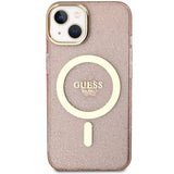 Guess GUHMP14MHCMCGP iPhone 14 Plus 6,7" pink/pink hardcase Glitter Gold MagSafe