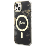Guess GUHMP14MHTMRSK iPhone 14 Plus 6.7" sort/sort hardcase Golden Marble MagSafe