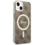 Guess 4G MagSafe-fodral til iPhone 14 - brun