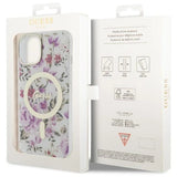 Guess Flower MagSafe-hylster til iPhone 14 - gennemsigtige
